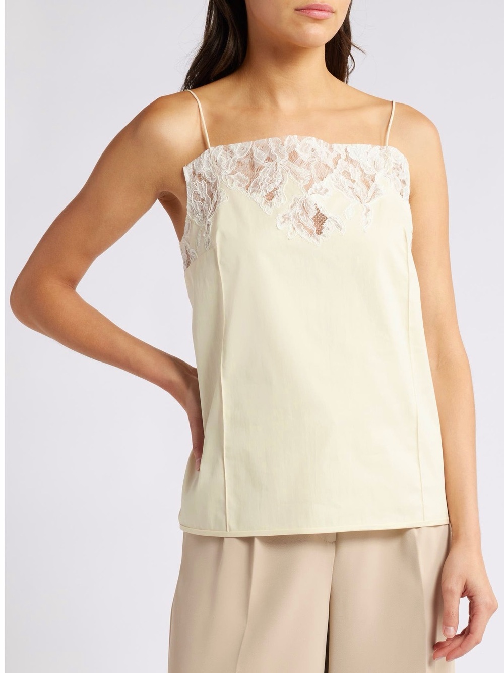 Faithfull the Brand Cream Lace-Trim Etienne Camisole